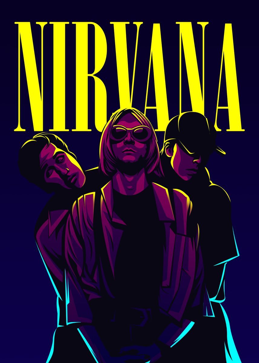 Nirvana Neon Light - Music – Poster | Canvas Wall Art Print - Violetteee