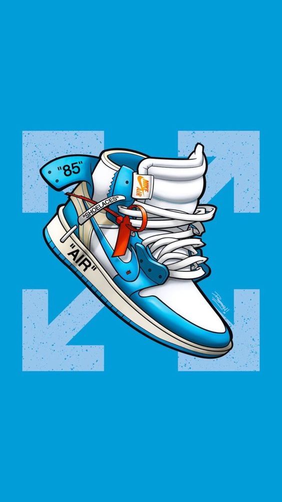 Off-White Nike Air Jordan Blue – Poster | Canvas Wall Art Print ...