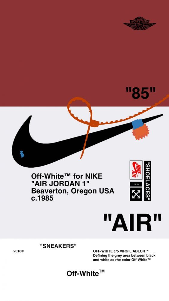 Nike Aj1 X Off-White Wallpaper ?Red? – Poster | Canvas Wall Art Print ...