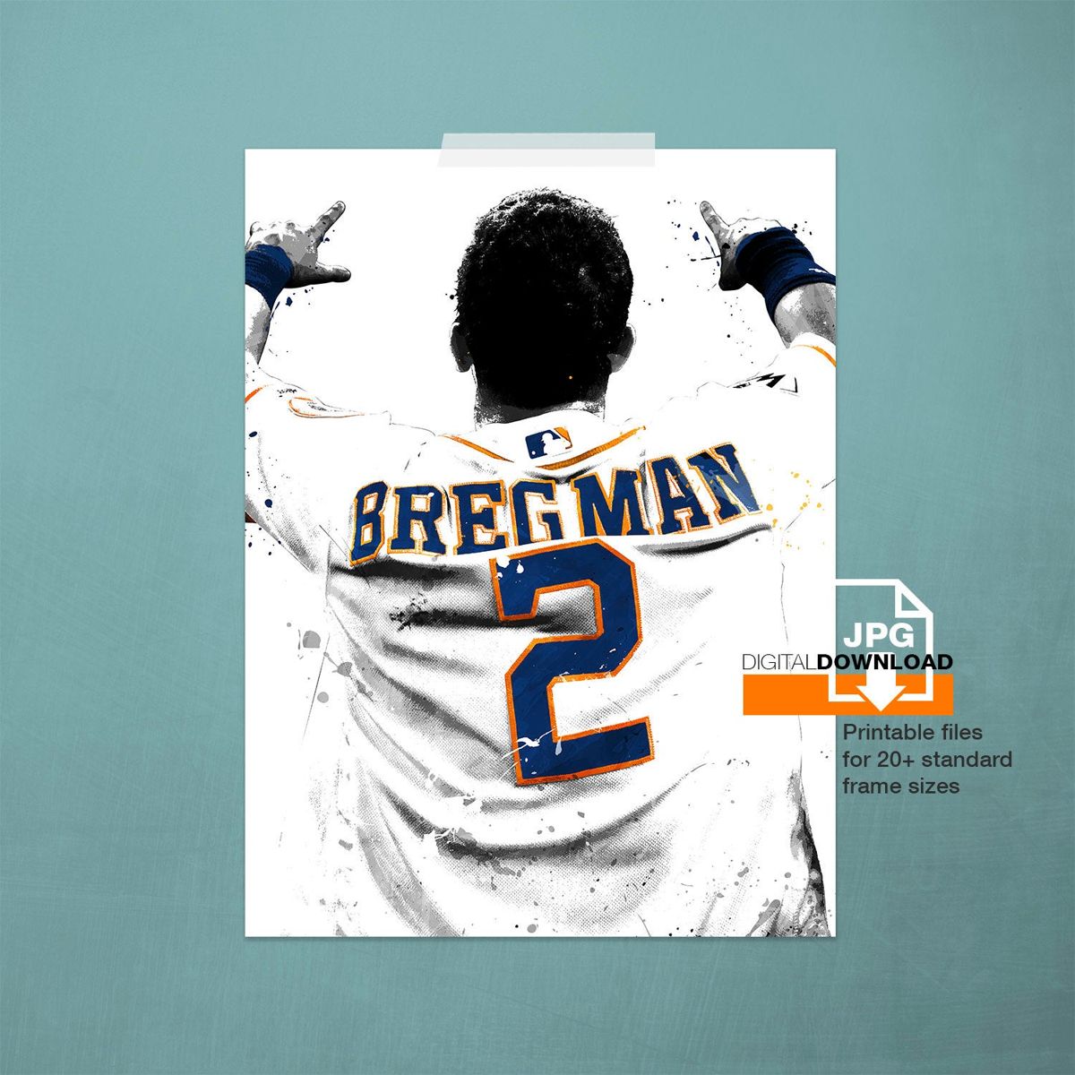 Alex Bregman Poster / Sports Art Print Canvas Wall Art 