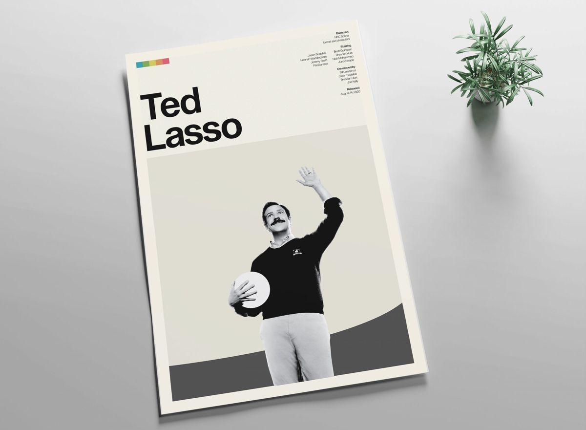 Ted Lasso - Retro-Modern, Vintage Inspired Poster, Art Print - Abstract ...