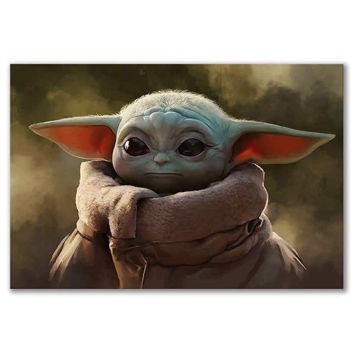 Star Wars The Mandalorian Baby Yoda & Mandalorian Canvas Wall Decor