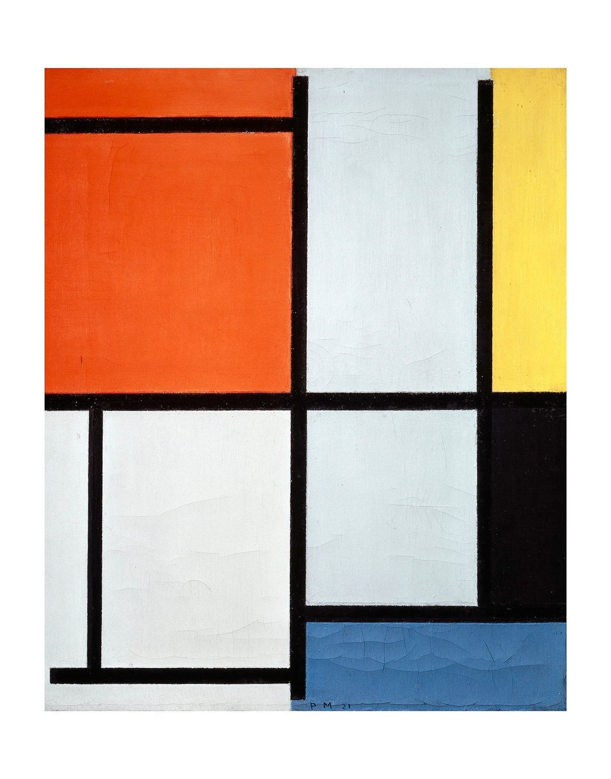 Piet Mondrian - 'Composition' (1921) Fine Art Abstract Famous Paintings ...